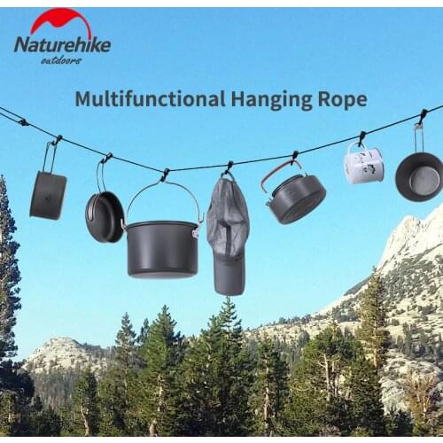 Naturehike 4.3m Hanging Rope Camping Accessories Multi-purpose Clothesline Adjustable Anti-slip Canopy Hanging Rope