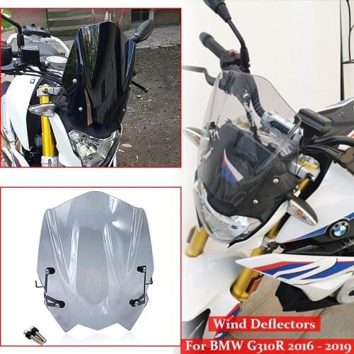 For BMW G310R 2016 2017 2018 2019 ABS Windscreen Windshield with Mounting Bracket G310 G 310 R Fairing Motorcycle Accessories