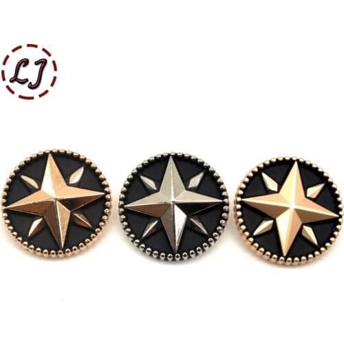High quality 10pcs/lot new fashion decorative buttons star metal sewing button for women men jacket overcoat shirt accessory DIY