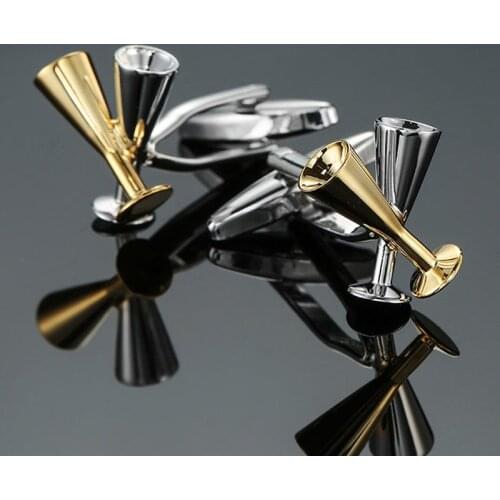 High quality wine cup Cufflinks new fashion brand jewelry Champagne Cup Cufflinks mens shirt suit badge pin gift