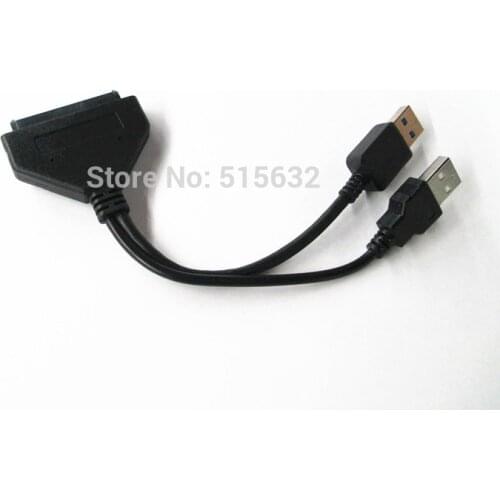 High quality Super-Speed USB 3.0 Male to SATA 22 Pin Female Adapter Cable with USB 2.0 Power Cable