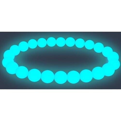10 mm Beads Bracelet Luminous Fluorescent Stone Pearl Night Light Jellery Glow In The Dark For Women Pulsera Antiestres Bijoux