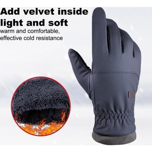1 Pair Windproof Riding Gloves Thicken Texture Bicycle Gloves Waterproof Non-slip Ski Gloves Winter Gloves Cycling Equipment