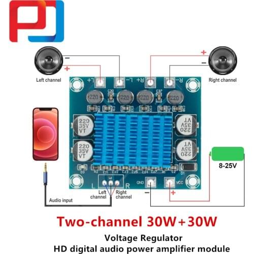 10PCS TPA3110 XH-A232 30W+30W 2.0 Channel Digital Stereo Audio Power Amplifier Board DC 8-26V 3A