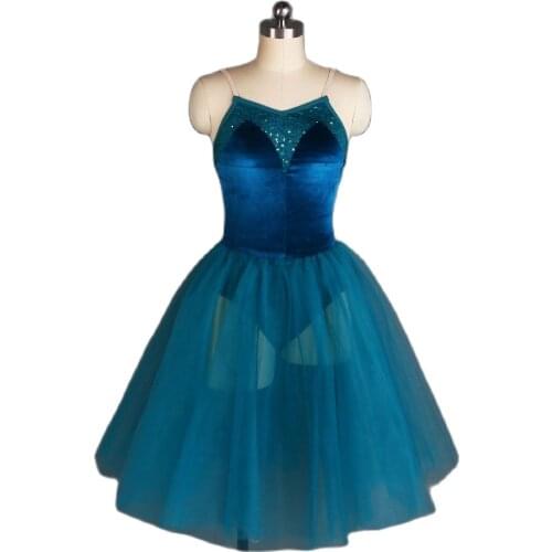 20157 Emerald velvet bodice ballet tutu romantic dance costume ballet tutu Girl & women stage performance ballet tutu