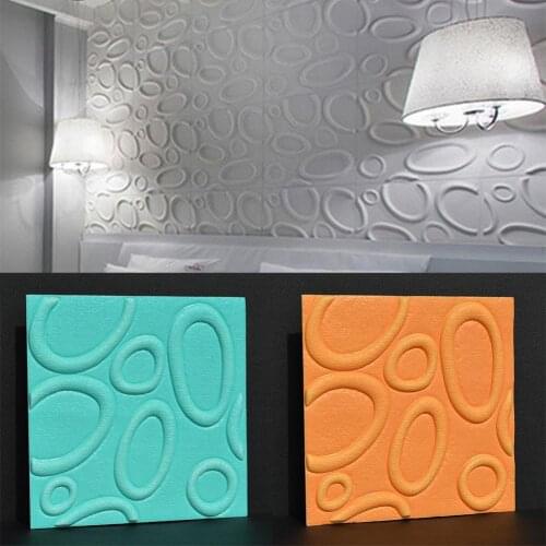 2021 3D Oval Pattern Eco-Friendly PE Foam Waterproof Adhesive Wall Sticker Decal Indoor Decoration for Home KTV Cafe Office