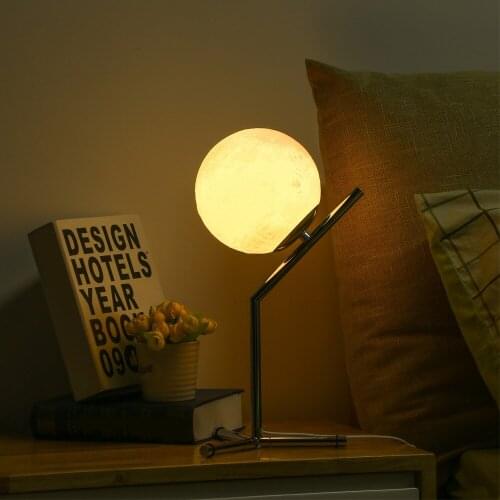 3D Moon Night Lamp USB Desktop Light For Bedroom Study Ball Night Light Creative Lamp Home Decor Lighting Bedroom Bedside Lamp