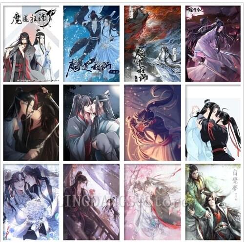 5D DIY Diamond Painting Anime Mo Dao Zu Shi Chenqingling Wei Wuxian Lan Wangji Diamond Embroidery Mosaic Cross Stitch Home Decor