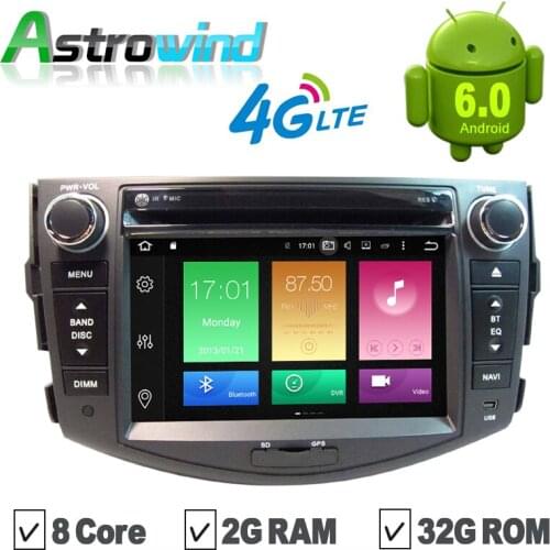 8 Core, 2G RAM, 32G ROM, Android 6.0 GPS Navigation System DVD Stereo Media Auto Radio For Toyota RAV4 2006-2012