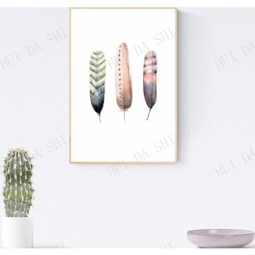 Abstract Watercolour Feather Print, Boho Feather Painting, Woodland Illustration, Peaceful Wall Art, Serene Home Decor
