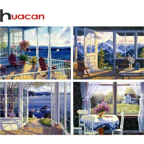 Huacan 5D Diamond Painting New Arrivals Home Full Diamond Embroidery Landscape Mosaic Cross Stitch Needlework Home Decoration