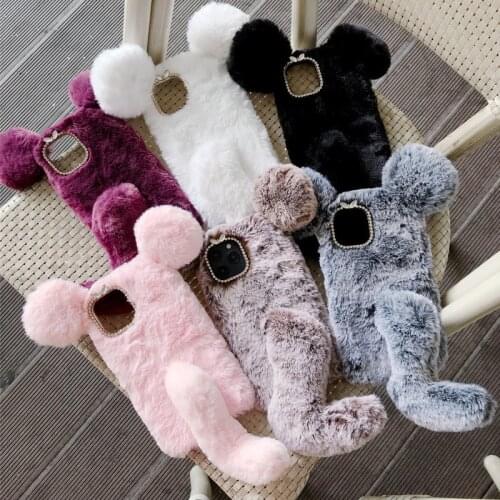 Phone Case for Motorola Moto C X4 E4 Plus E5 G5S G6 G7 Power G8 Z3 Play Soft Cute Plush Protection Cover Shockproof Shell Back