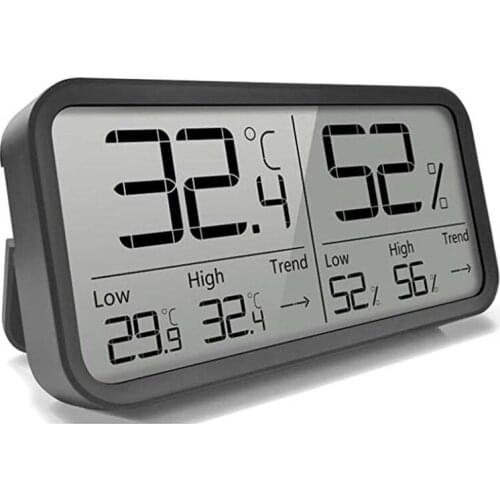 Fashionlcd Digital Temperature,Humidity Meter For Home Indoor,Electronic Hygrometer Thermometer,Weather Sensor Gauge,Black