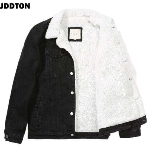 JDDTON Mens Denim Jackets Casual Male Loose Loog Sleeve Windbreaker Warm Coats Hip Hop Outwear Thick Jean Streetwear 6XL JE524