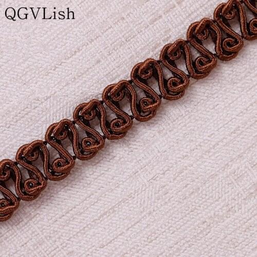 QGVLish 12M 1.5cm Wide Curtain Lace Trims Belt Ribbons DIY Sewing Sofa Stage Tablecloth Clothing Edge Wedding Lace Trim Decor