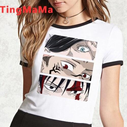 Hot Japanese Anime Jujutsu Kaisen T Shirt Women Summer Tops Cartoon Yuji Itadori Gojo Satoru Graphic Tees Unisex T-shirt Female