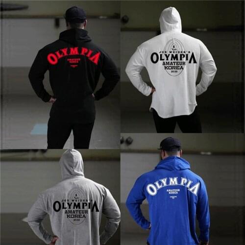 2020 Mens autumn Casual thin Hoodie Cotton Sweatshirt Gyms Fitness Workout Pullover New Male Fashion Hooded Jacket Tops Clothing