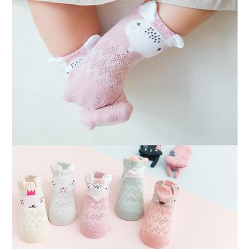 5 Pairs/lot Spring Summer Mesh Socks For Newborns Baby Cute Cartoon Socks For Girls Thin Soft Cotton Boy Child Socks Infants