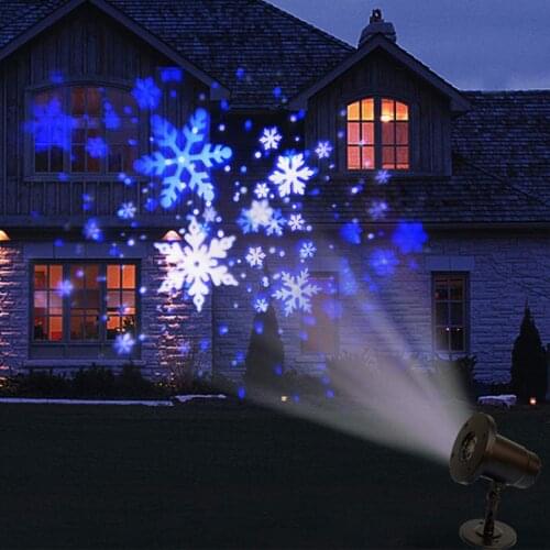 Christmas Snowflake Projector Lamp LED Snowfall Projector Lights Snow Falling Landscape Projection Light For Outdoor Party Weddi