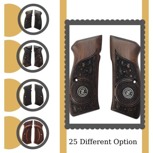 Grip and Case For CZ-75 Custom Laser Cut Wood Inlay Grips Gun Accessories Weapon Case Hunting Gun Hunting Accessories equipment Gun tactical molle pistol brace Glock
