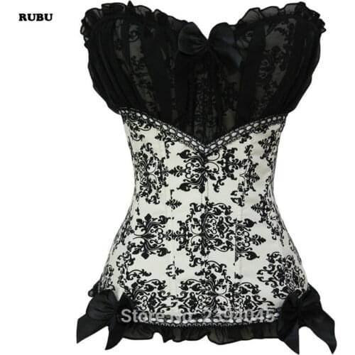 Sexy Lace up Boned Overbust Corset Bustier Top Waist Cincher Shaper Corsetlet espartilho