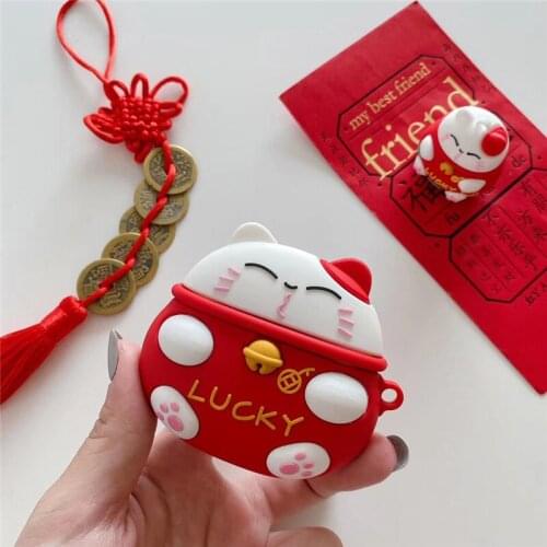 Japan Lucky Cat Cartoon Silicone Wireless Earphone Cover for AirPods Pro 3 Kawaiilife Ice Cream Case for AirPods1 2 Cover Bags