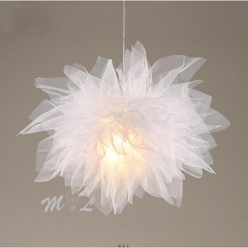 Modern Lace Pendant Lights Princess Romantic Hanging Lamps for Childrens Room Bedroom Lamp Home Deco E27 Luminaire Art Fixtures