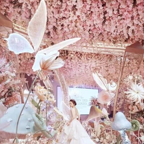 Wedding Ceiling Decoration Led luminous Butterfly Magic Hanging Ornament Props Amazing Glowing Road Lead T Station Party Decor