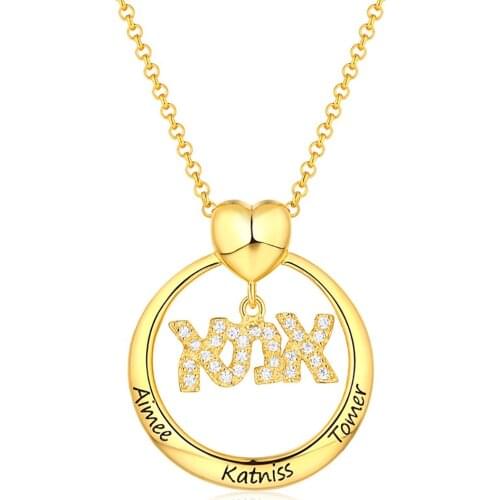 Uonney Dropshipping Customize Women Engraved Hebrew Name Necklace Perfect Present for Mom Special Hebrew Mother Necklace