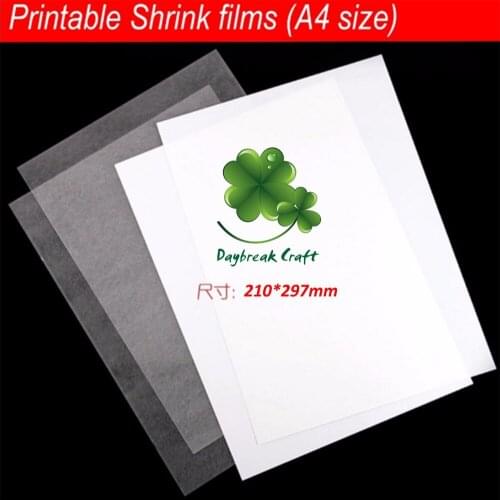 Pack of 7) A4 size Shrinks film Plastic Sheet DIY decorating printable shrink plastic sheet