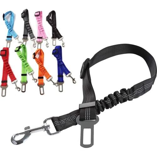 Retractable Dog Seat Belt Adjustable Travel Pet Safety Seatbelt for Vehicle Reflective Nylon Car Seat Belts Elastic & Durable