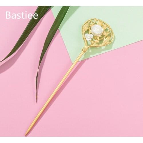 Bastiee Chinese Ancient 925 Sterling Silver Hair Stick Women Silvery Golden Plated Wedding Jewelry Luxury Jewelry Jade Hairpin