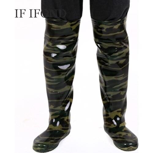 IF IFOND Women Boots Camouflage Fishing Boots PVC Integrated Seamless combination Rain Boots Round Toe Shoes women zapatos mujer