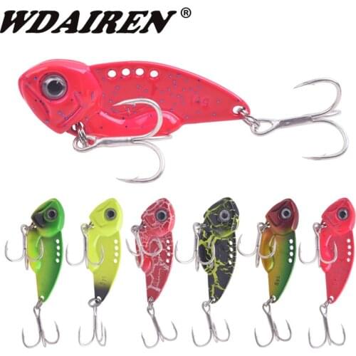 1Pcs Metal VIB Lure 3D Eyes 7g 10g 14g Pencil Balancer Spoon Vibration Jig Fishing Lures Artificial Bait Treble Hooks Tackle
