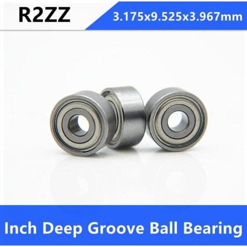 100pcs/lot R2ZZ R2 ZZ 2Z ball bearing 1/8" x 3/8" x 5/32" Inch double shield Deep Groove Ball bearing 3.175x9.525x3.967mm