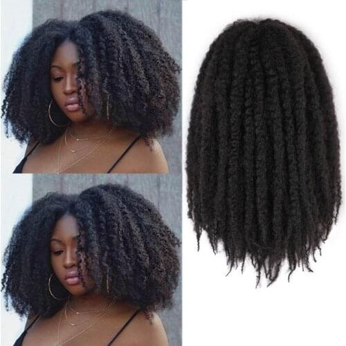 14inch Afro Marley Braid Hair Soft Crochet Braids Yaki Kinky Curly Short Synthetic Braiding Hair Extensions
