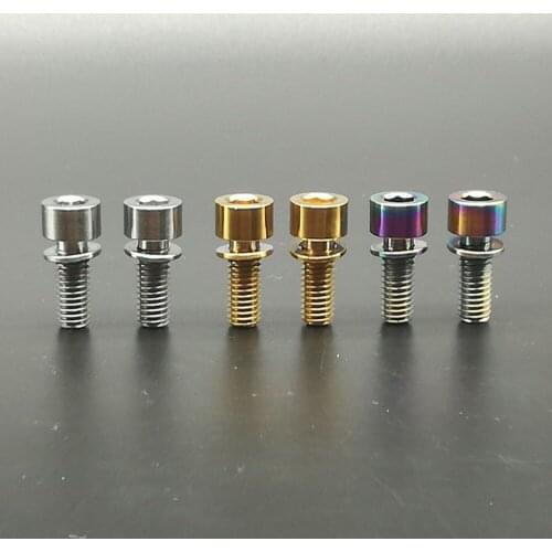 2pcs M6x16mm Titanium Bolts Ti Screw Allen Head Stigma Cycling Bicycle Bike Bolts With washers