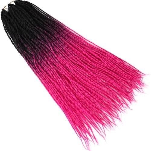 MODERN QUEEN Ombre Senegalese Twist Hair Crochet Braids 24 inch 30 Roots/pack Box braids Hair Synthetic Braiding Hair for Women