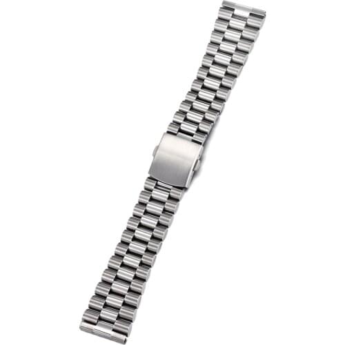 316L Stainless steel 18mm 20mm 22mm Brush Polish solid Stainless Steel president Watch Strap band flat end for all watches