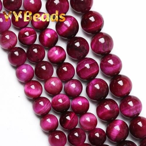 5A Natural Rose Tiger Eye Beads Round Loose Stone Beads For Jewelry Making DIY Bracelet Accessories 15" Strand 4 6 8 10 12 14mm