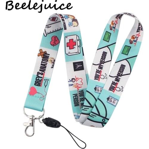 Greys Anatomy Keychain Lanyards Id Badge Holder ID Card Pass Gym Mobile Phone Badge Holder Key Strap Webbings Ribbons Gifts