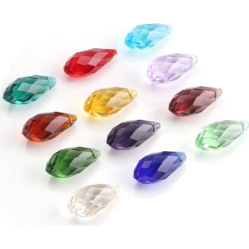 ZHUBI Top quality 10x20mm 20pcs Crystal Glass Beads Tear Drop Beads Plating AB Colors Fit Fashion Jewelry Necklace Bracelet DIY