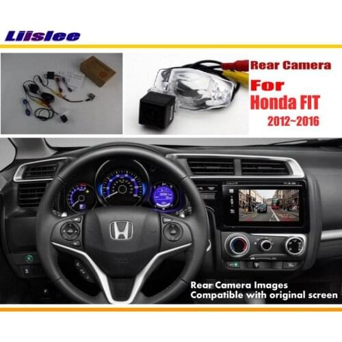 Car Rear View Back Up Reverse Camera Sets For Honda FIT 2013 2014 2015 2016 RCA Original Screen Compatible ATUO Parking CAM