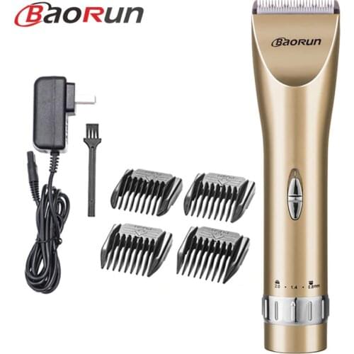 BaoRun Professional Electric Hair Clipper Titanium Blade Rechargeable Hair Cutter Lithium Battery Salon Hair Cutting Machine