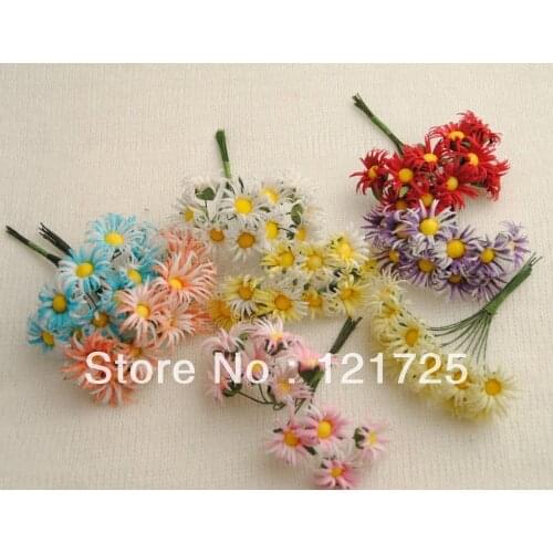 Free Shipping Paper Flowers Mini artificial Flower Hand Made Small Wedding Bouquet Scrapbooking Decor