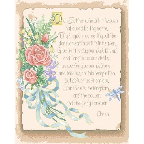 FREE delivery Top Quality popular counted cross stitch set pray prayer our father dim 00338