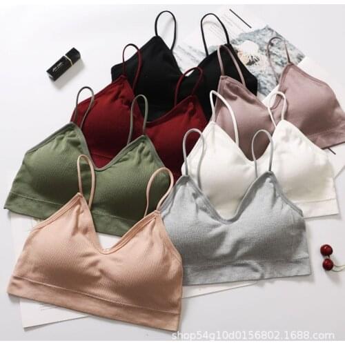 Seamless sling anti-exposure tube top with chest pad thread bra beauty back wrapped chest one-piece bra underwear women