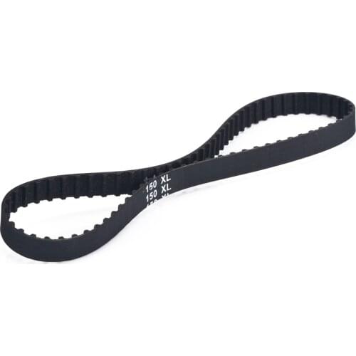 Black 150XL037 Timing Belt XL10mm Aging-Resistant 75 Teeth Cogged Rubber Geared Drive Belt for Precision Mechanical Transmission
