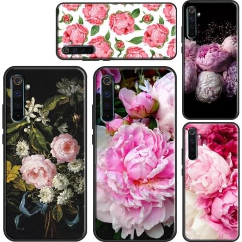 Peony Delicate Flower Case For OnePlus 9 8 Pro Nord 7T 8T 9R Cover For Realme C3 C21 C11 C15 GT Neo 6 7 8 Q3 Pro