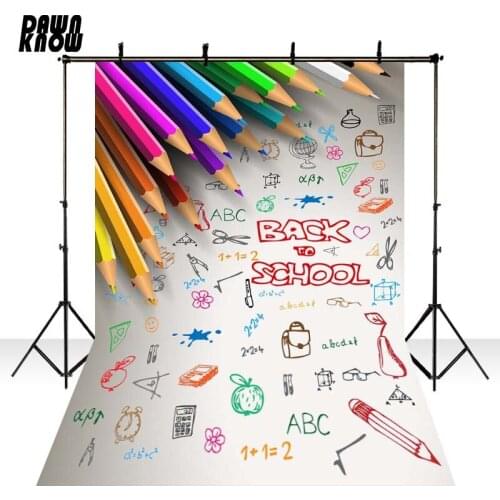 DAWNKNOW Back To School Colored Pencil Photography Background Backdrop Photocall Children Photo Shoot Studio Customize GY204